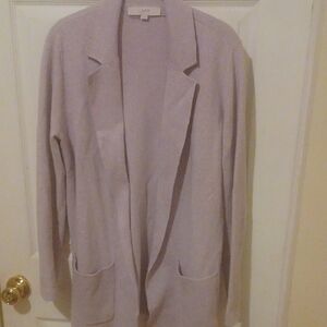LOFT Lavender Open-Front Cardigan